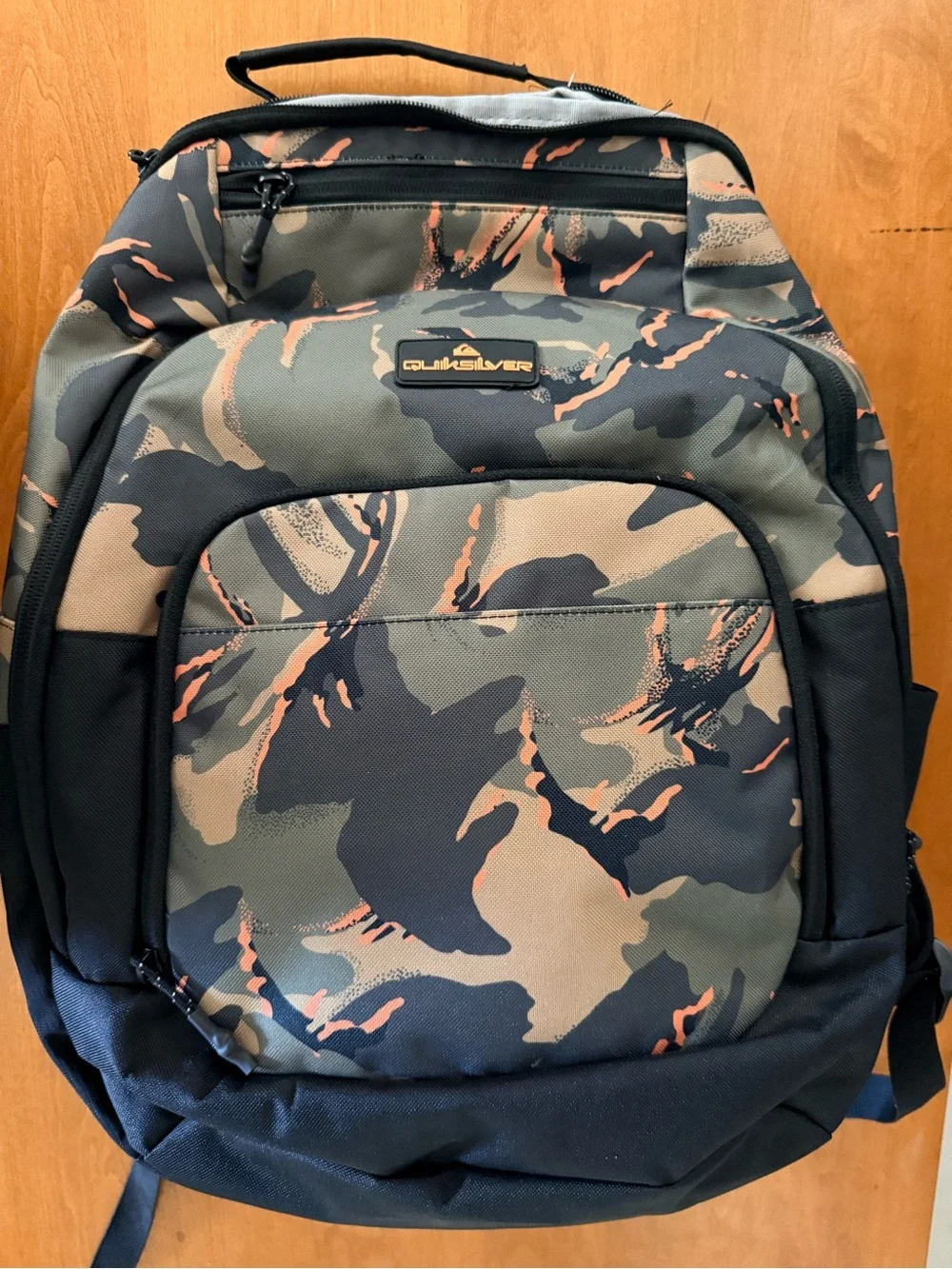 Quiksilver Men’s Camouflage Backpack — Black, Olive & Tan